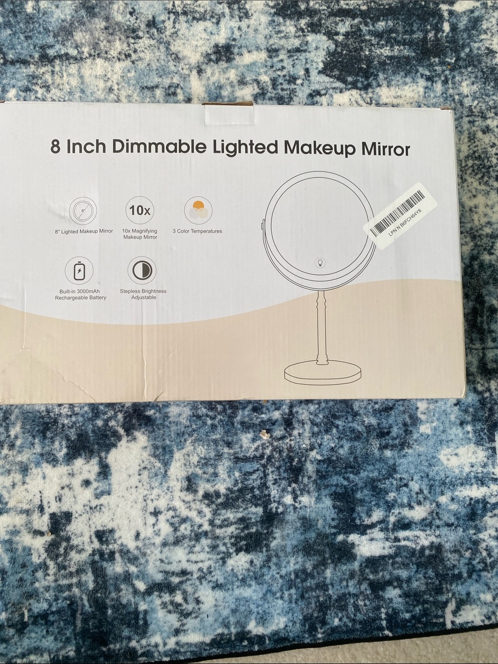 8 Inch Dimmable Lighted Makeup Mirror - White